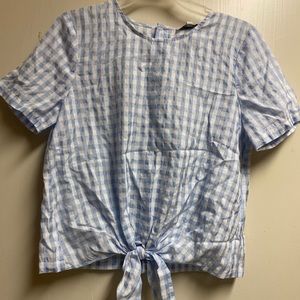Brand new with tag madewell plaid tie-knock blouse